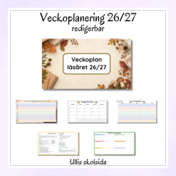 Mall för veckoplanering, terminsplanering, ämnesplanering och dagsplaneringar – redigerbar 26/27