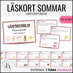 Läskort / Läsförståelsekort | Tema sommar
