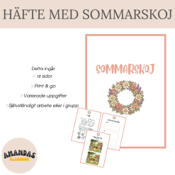 Sommarskoj – aktivitetshäfte för FK–åk 2 ☀️