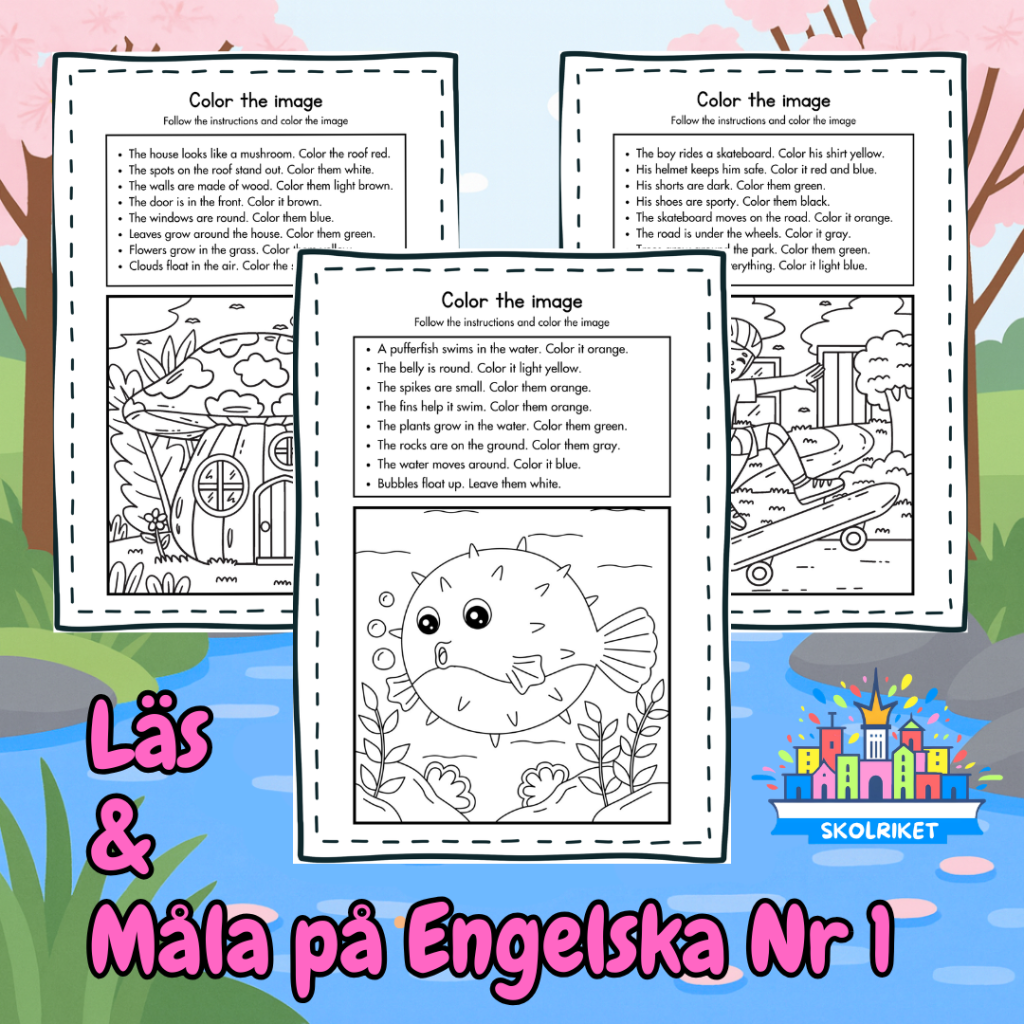 Läs och Måla på Engelska 1
