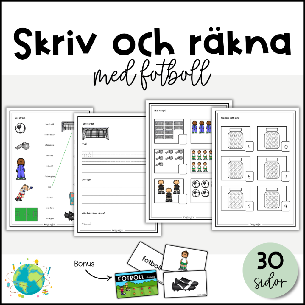 Skriv och räkna med fotboll
