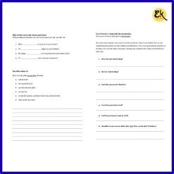 Färdigt spanska prov/test åk 6-7. Färger, hälsningsfraser, veckodagar, grammatik, läsförståelse, skrivuppgift.