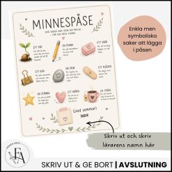 Etikett till minnespåse | Sommaravslutning / skolavslutning