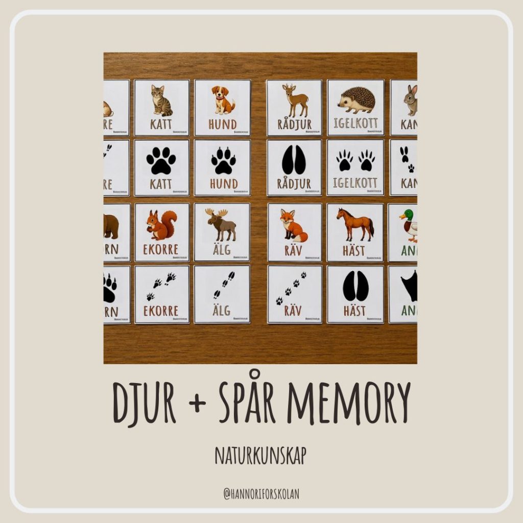 Djur + spår memory