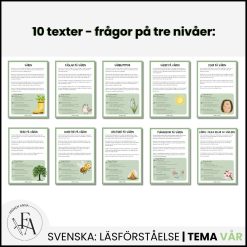 Läsförståelse 10 texter | Tema Vår