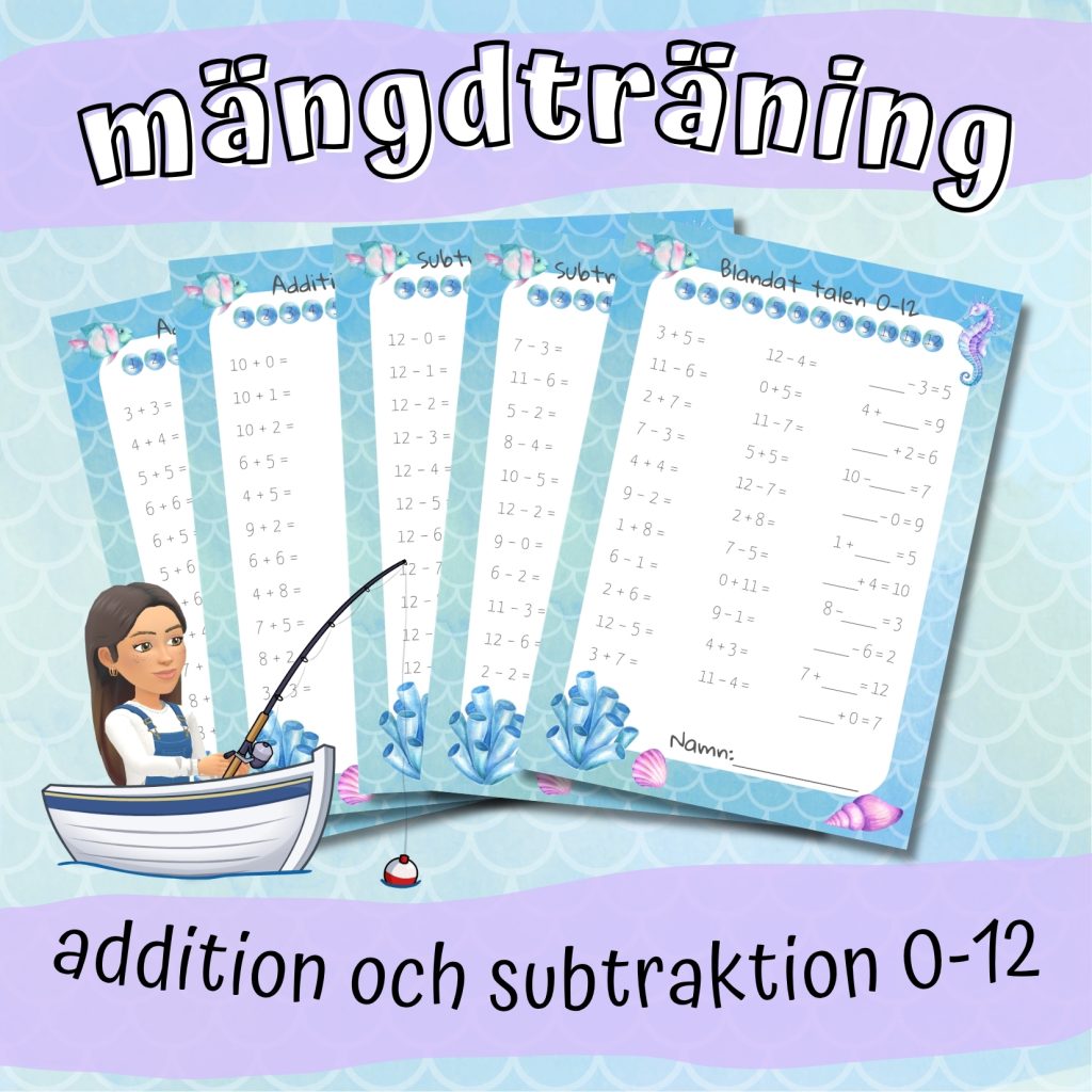 Mängdträning addition och subtraktion 0-12
