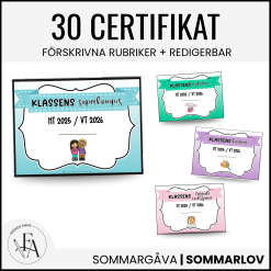 Klasscertifikat till skolavslutningen 25/26 – Redigerbara och färdiga att skriva ut