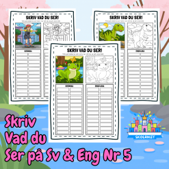 Skriv vad du ser på Svenska och Engelska 5