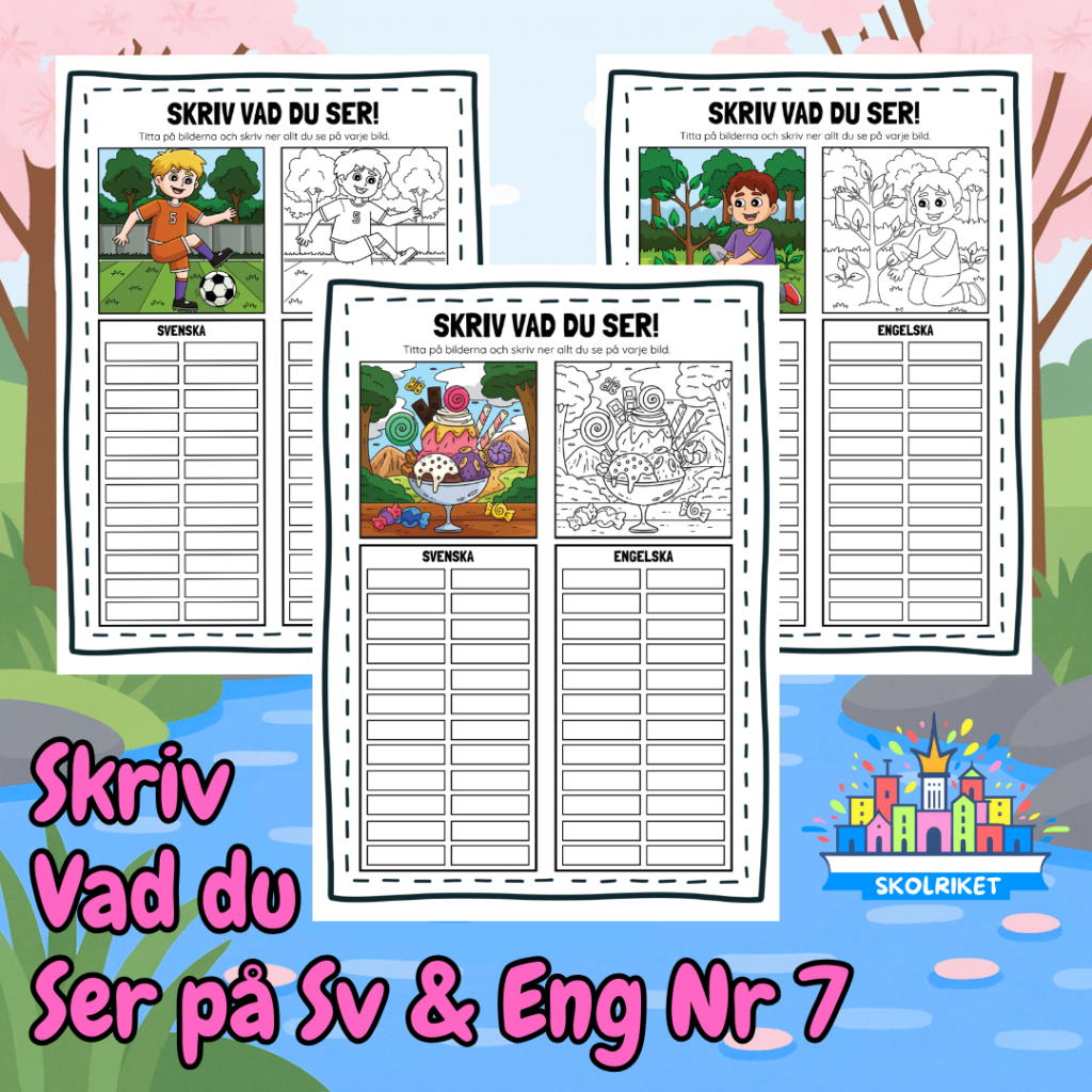 Skriv vad du ser på Svenska och Engelska 7
