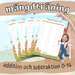 Mängdträning addition och subtraktion 0-14