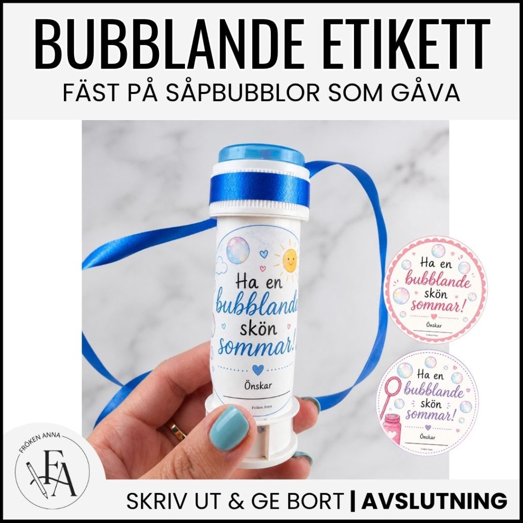 Etikett till såpbubblor | Sommaravslutning / Skolavslutning