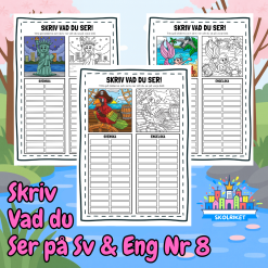Skriv vad du ser på Svenska och Engelska 8
