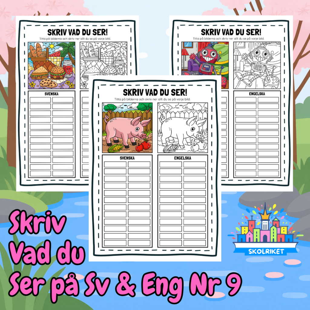 Skriv vad du ser på Svenska och Engelska 9