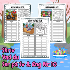 Skriv vad du ser på Svenska och Engelska 10