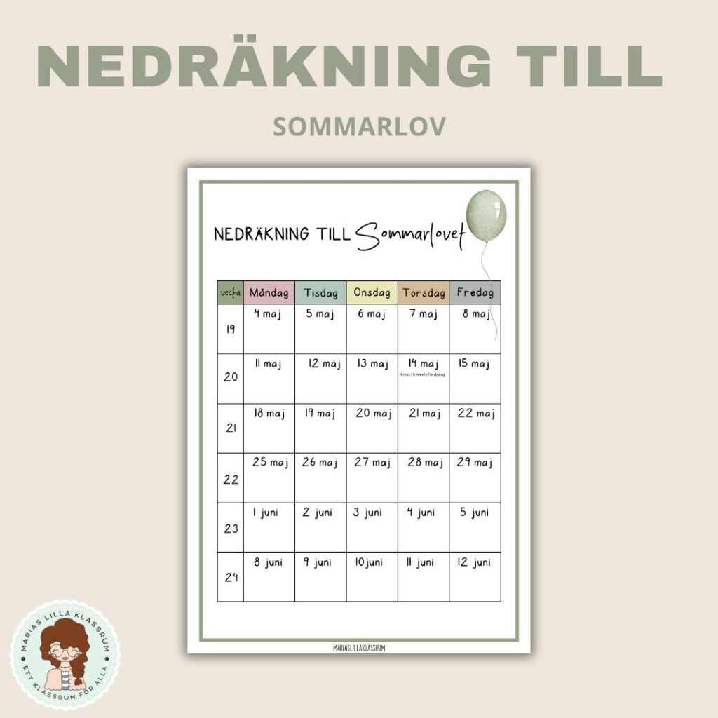 Nedräkning till sommarlovet
