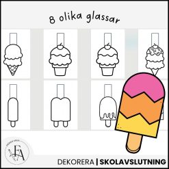 Girlang glassar. Färglägg till avslutningen