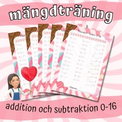 Mängdträning addition och subtraktion 0-16