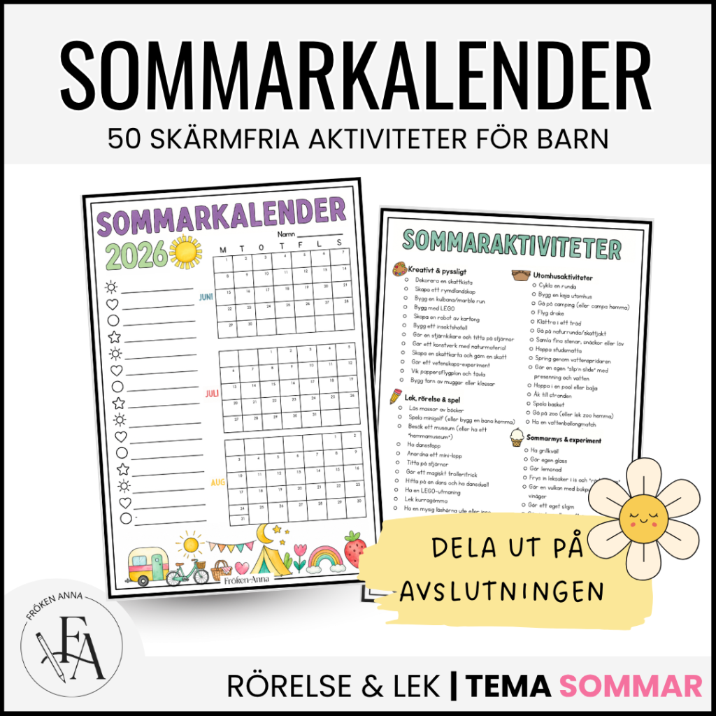 Sommarkalender 2026 – 50 skärmfria aktiviteter