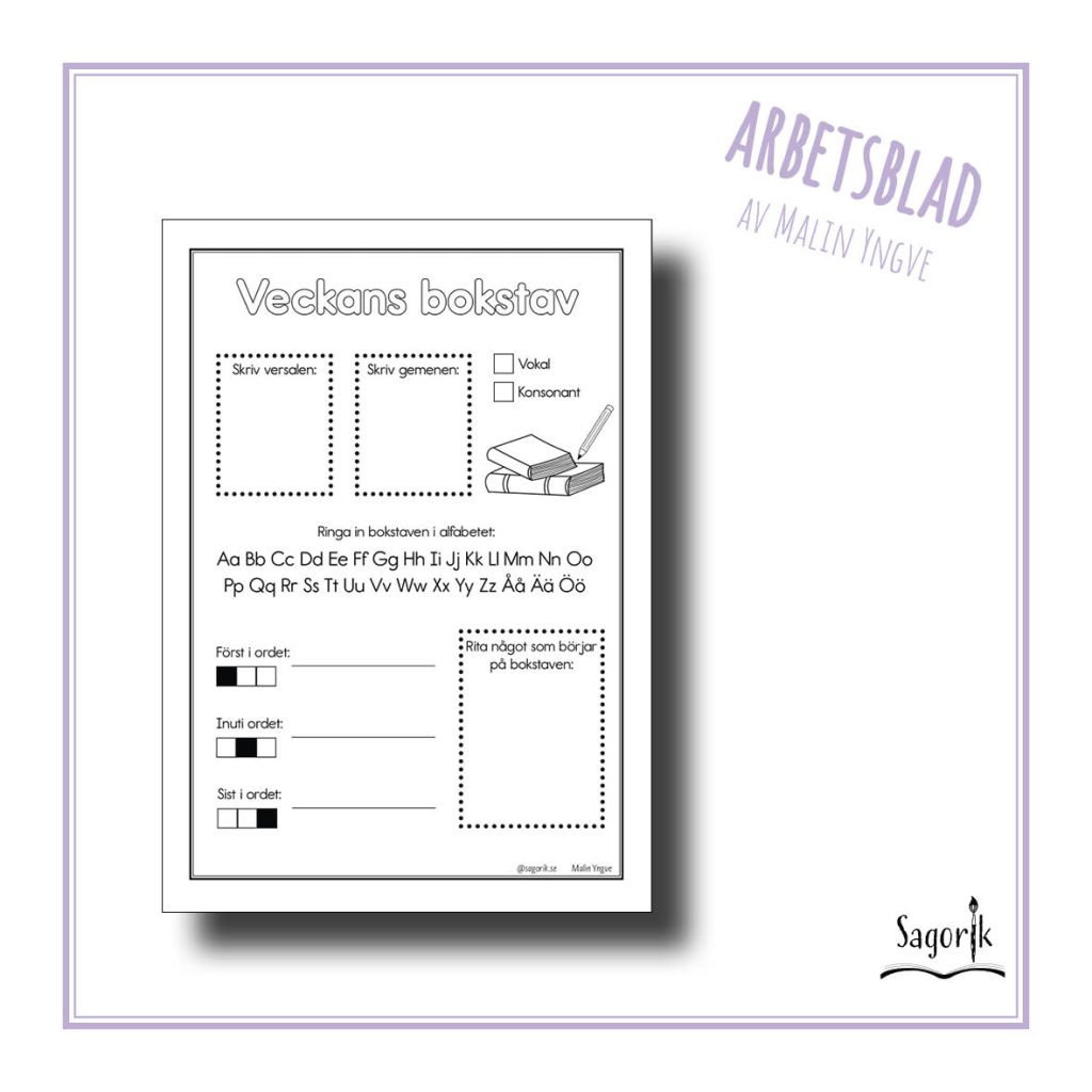 Arbetsblad Veckans bokstav