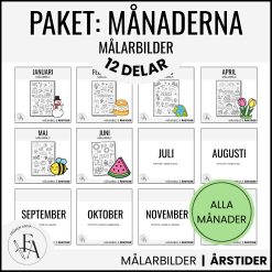 Paket: Målarbilder alla månader | Växande paket
