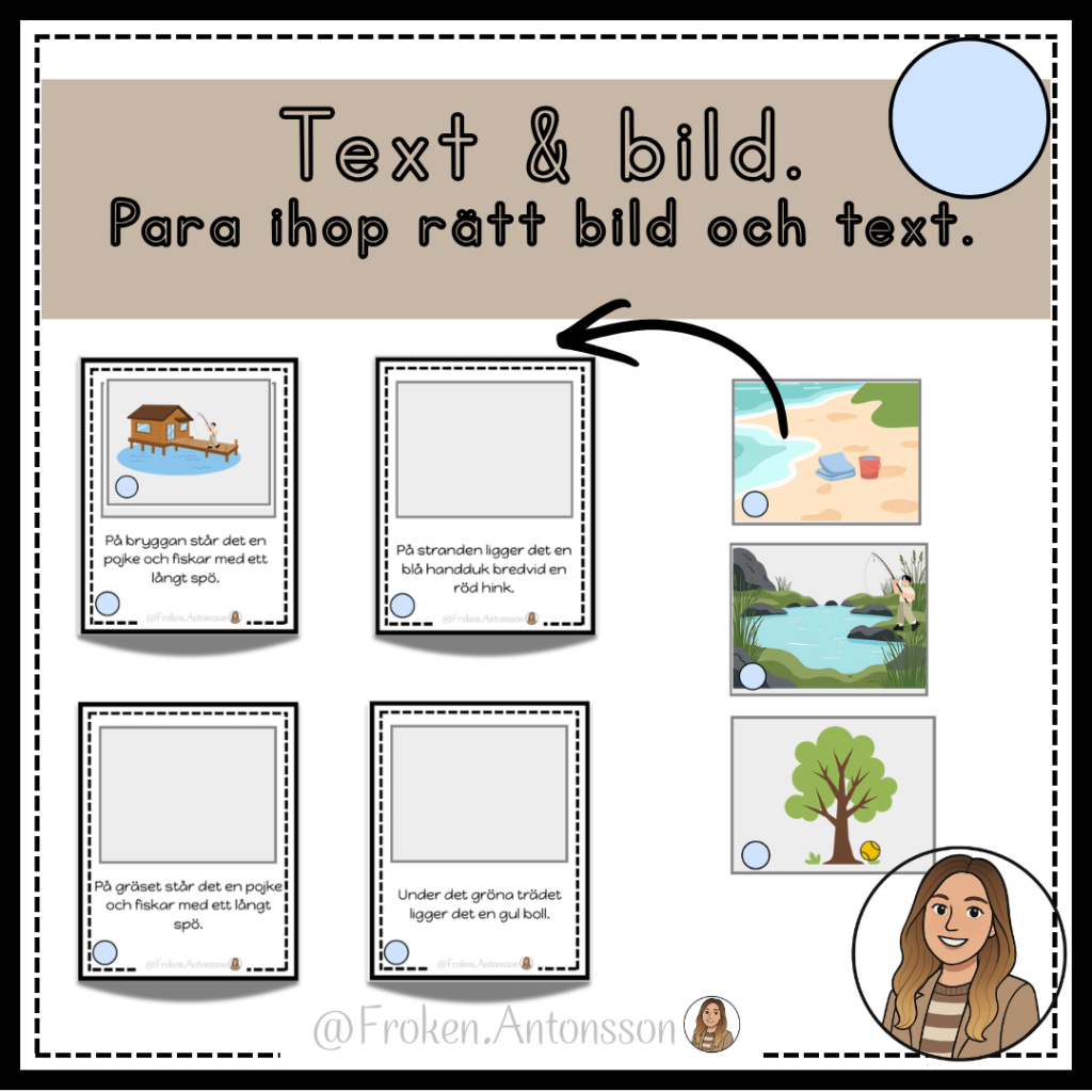 Para ihop text & bild – blå