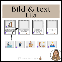Para ihop text & bild - lila