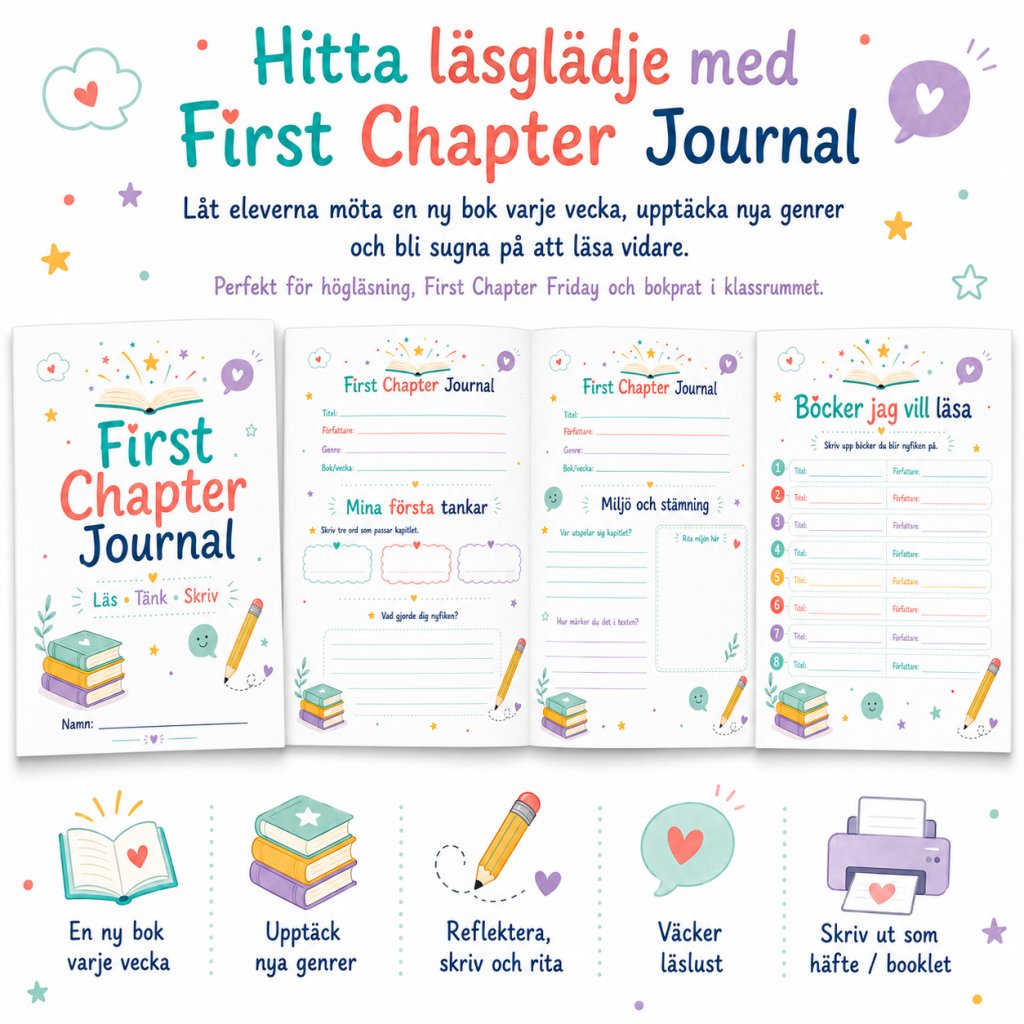 first chapter journal – verktyg för högläsning och att låta eleverna möta många genrer