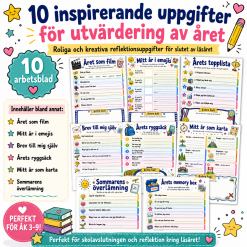 Utvärdera läsåret – kreativa arbetsblad för sista veckan