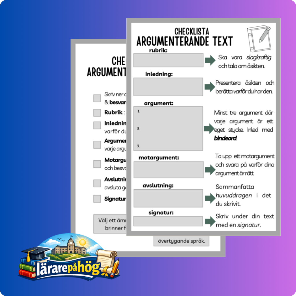 Checklista – argumenterande text