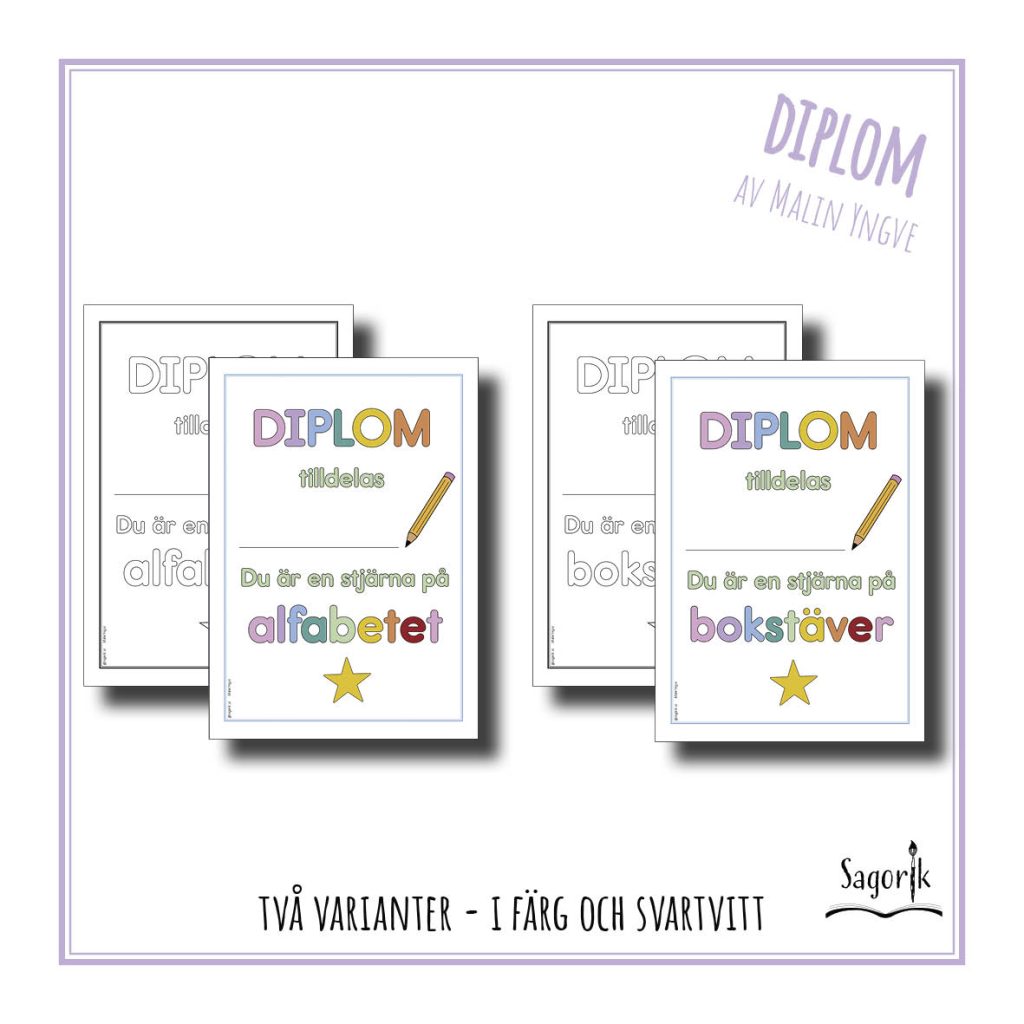 Diplom Alfabetet / Bokstäver (Veckans bokstav)