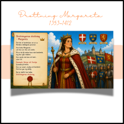 Medeltidens drottning Margareta och Kalmarunionen. En Powerpoint och en PDF i samma paket.