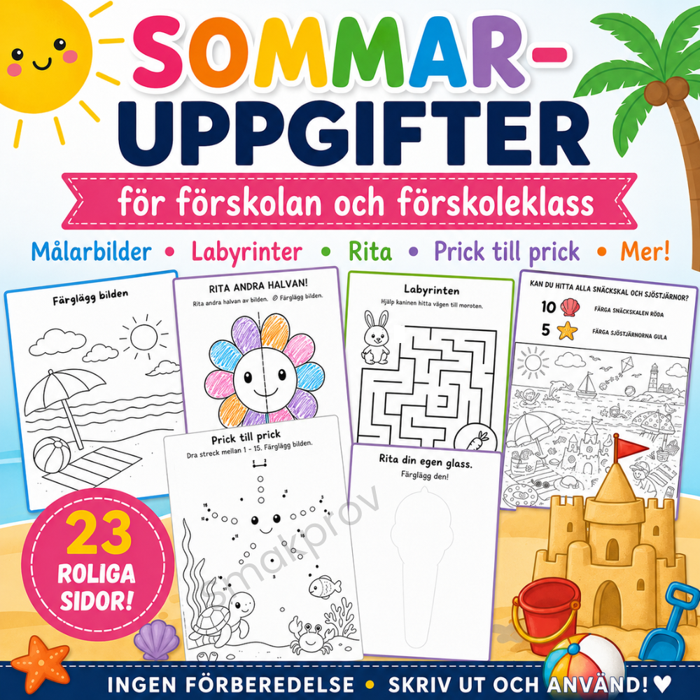 Sommaruppgifter för förskolan och förskoleklass