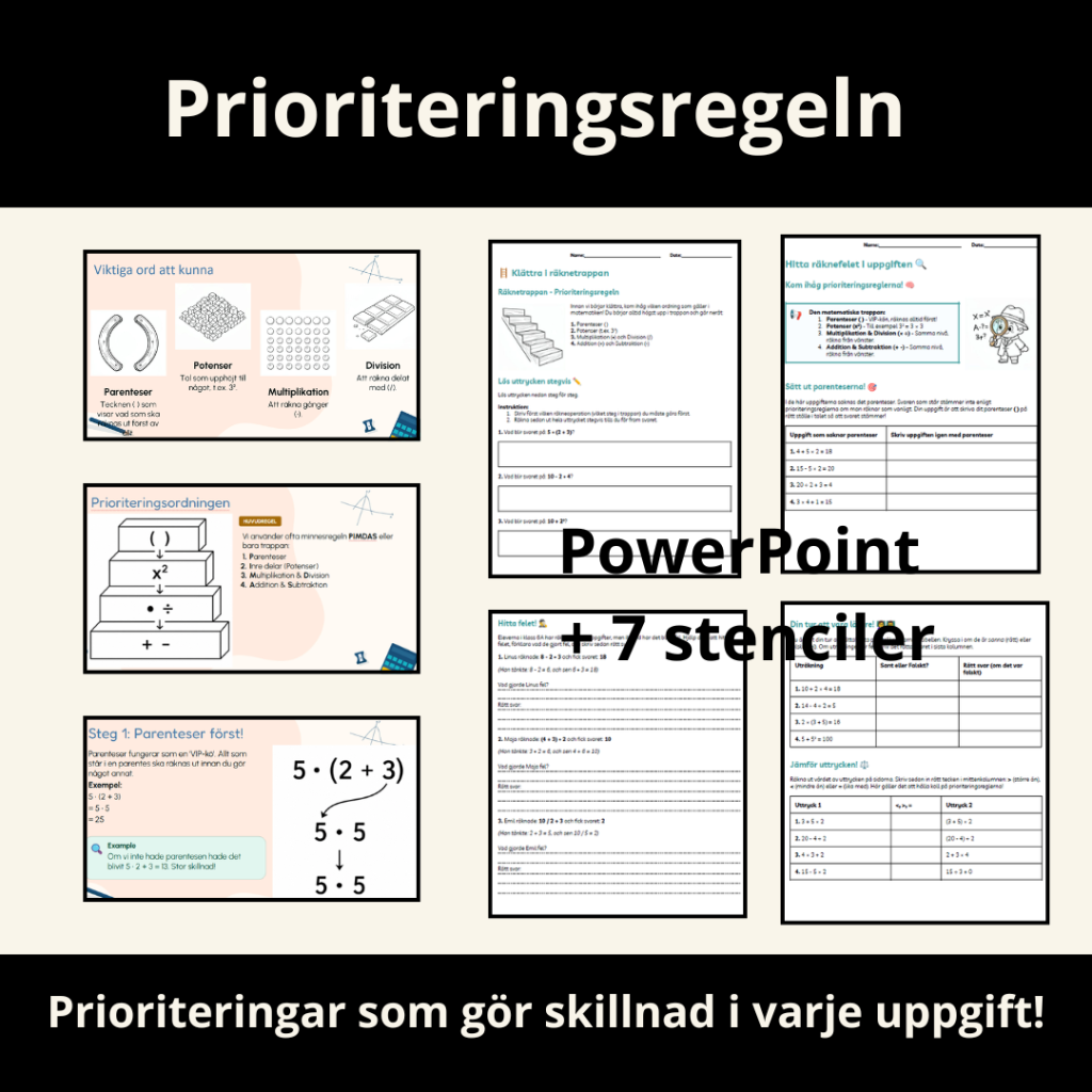 Prioriteringsregeln: Arbetsmaterial
