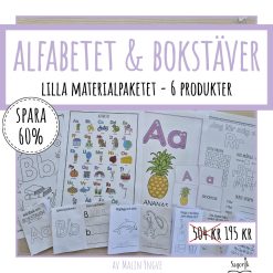Lilla materialpaketet Alfabetet/Bokstäver A-Ö till Veckans bokstav