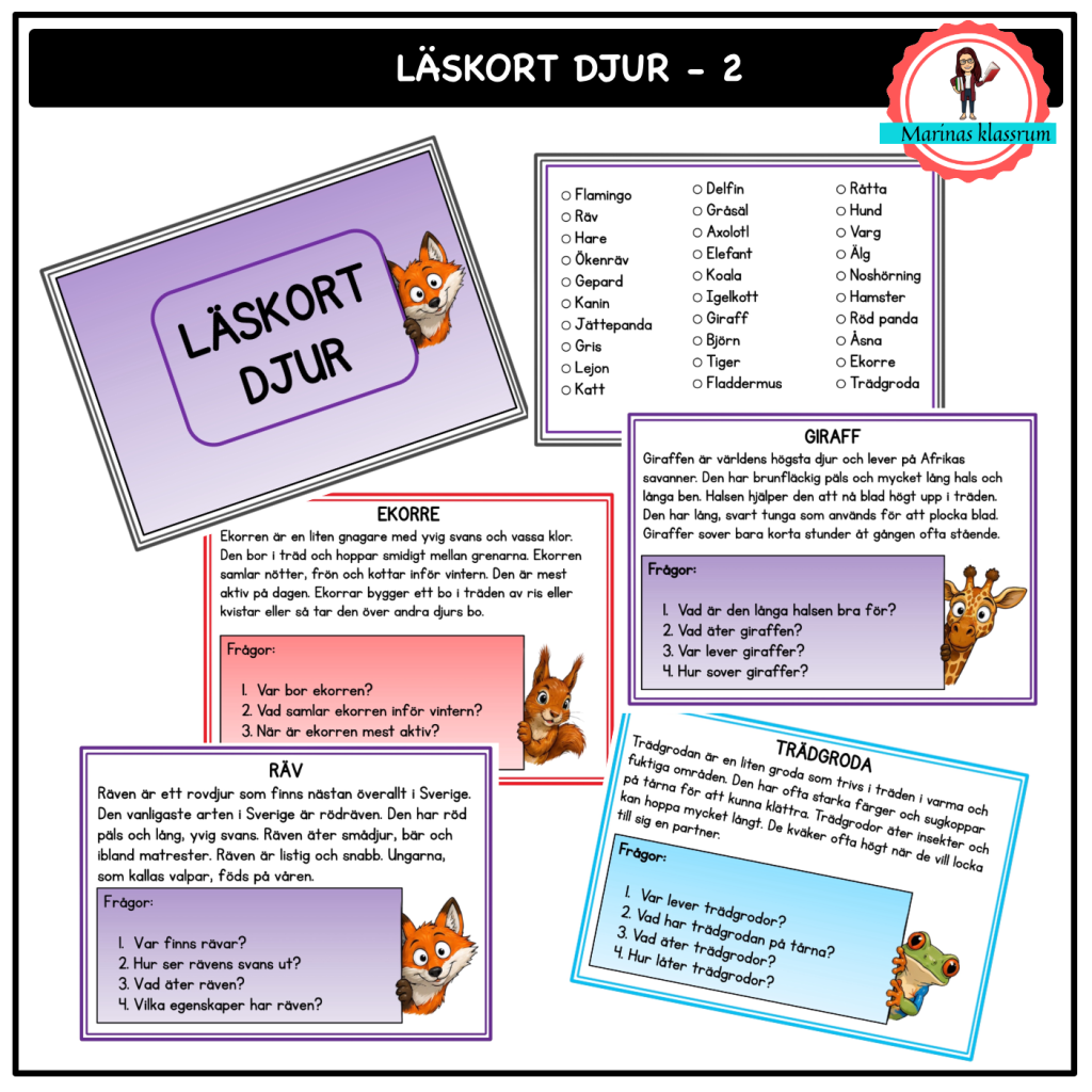Läskort Djur – 2