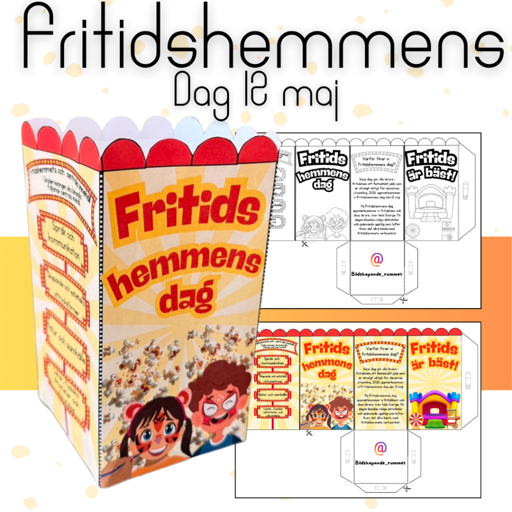 Fritidshemmens dag- Popcornbägare ifylld och ifyllningsbar