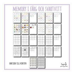 Memory Bokstäver A-Ö versaler, gemener, bilder, ord
