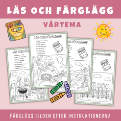 Läs och färglägg, vårtema
