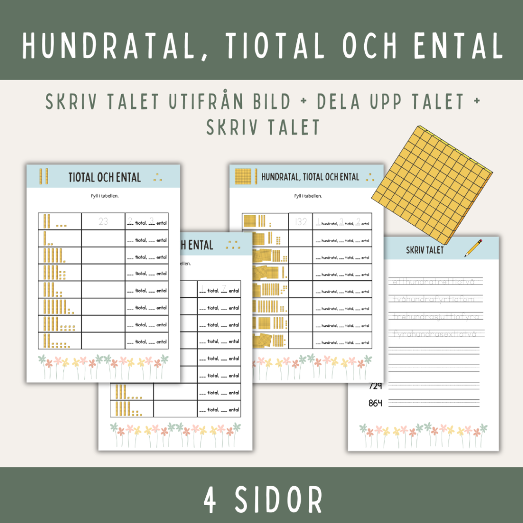 Arbeta med hundratal, tiotal och ental