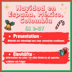 Navidad en españa, méxico, colombia. Presentation med info + videolänkar & arbetsblad med frågor