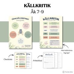 Källkritik - Posters, checklista, arbetsblad. Årskurs 7-9