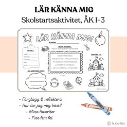 Lär känna mig - skolstartsaktivitet åk 1-3