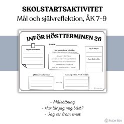 Inför höstterminen - mål och självreflektion åk 7-9