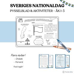 Sveriges nationaldag - Pysselblad & aktiviteter olika nivåer | åk 1-3