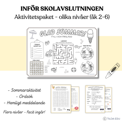 Inför skolavslutning - Tema sommar, aktivitetspaket olika nivåer