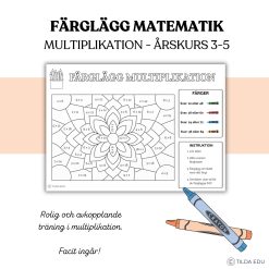 Färglägg matematik - multiplikation åk 3-5