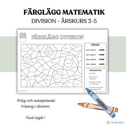 Färglägg matematik - division åk 3-5