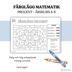 Färglägg matematik - procent åk 4-6