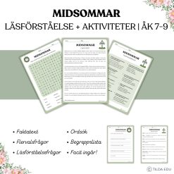 Midsommar - läsförståelse & aktiviteter | Åk 7-9