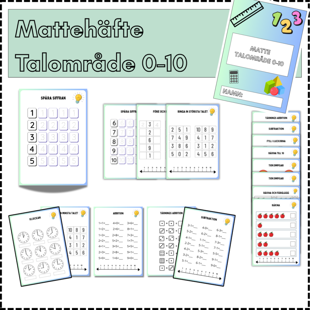 Mattehäfte talområde 0-10
